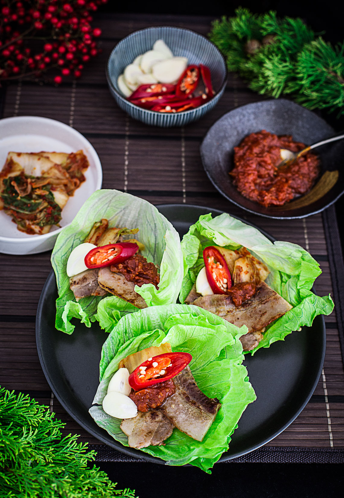 korean pork belly wrap