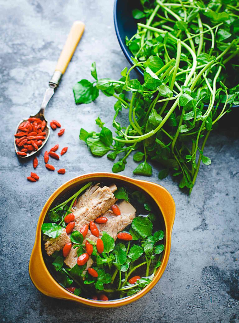 Watercress and Goji Berry Pork Rib Soup