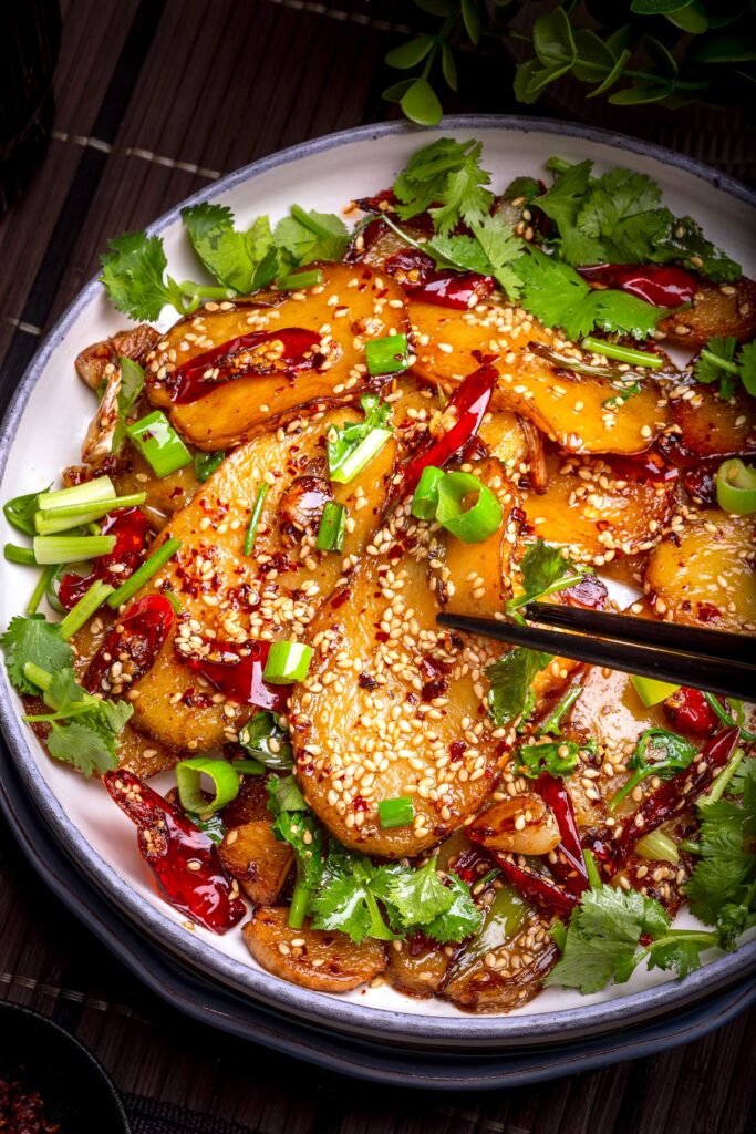 spicy potato slices Chinese stir fry