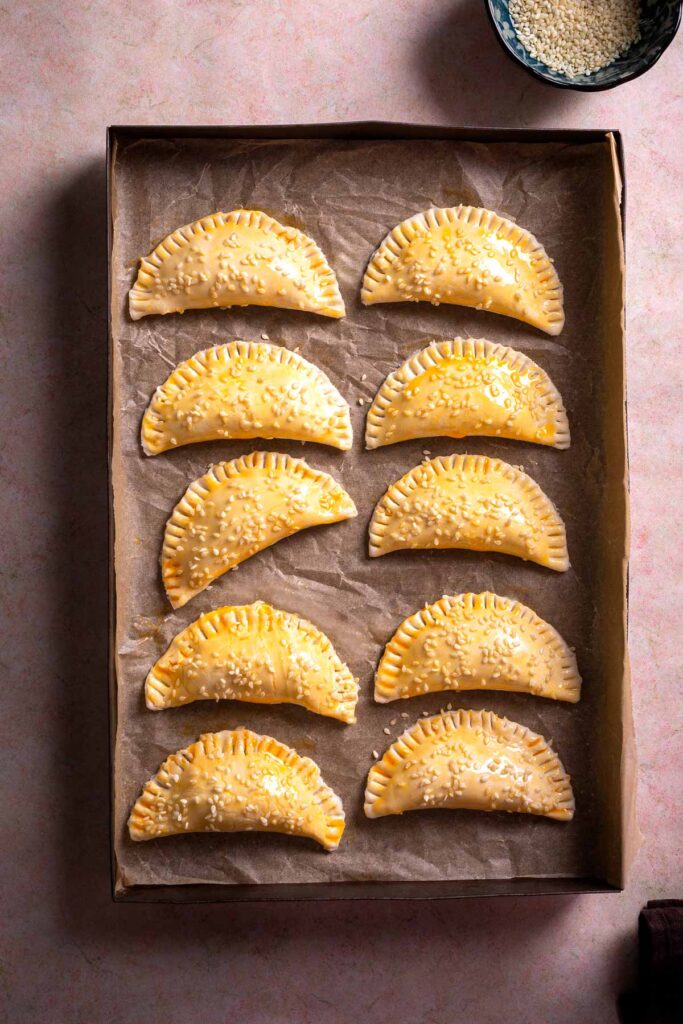 Pork and prawn pastries, getting all ready for baking