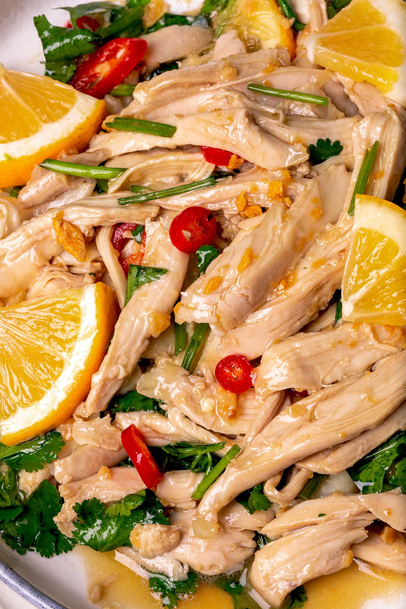 Chinese Lemon Chicken Salad - A vibrant and healthy salad with tender chicken, zesty lemon, and aromatic coriander.