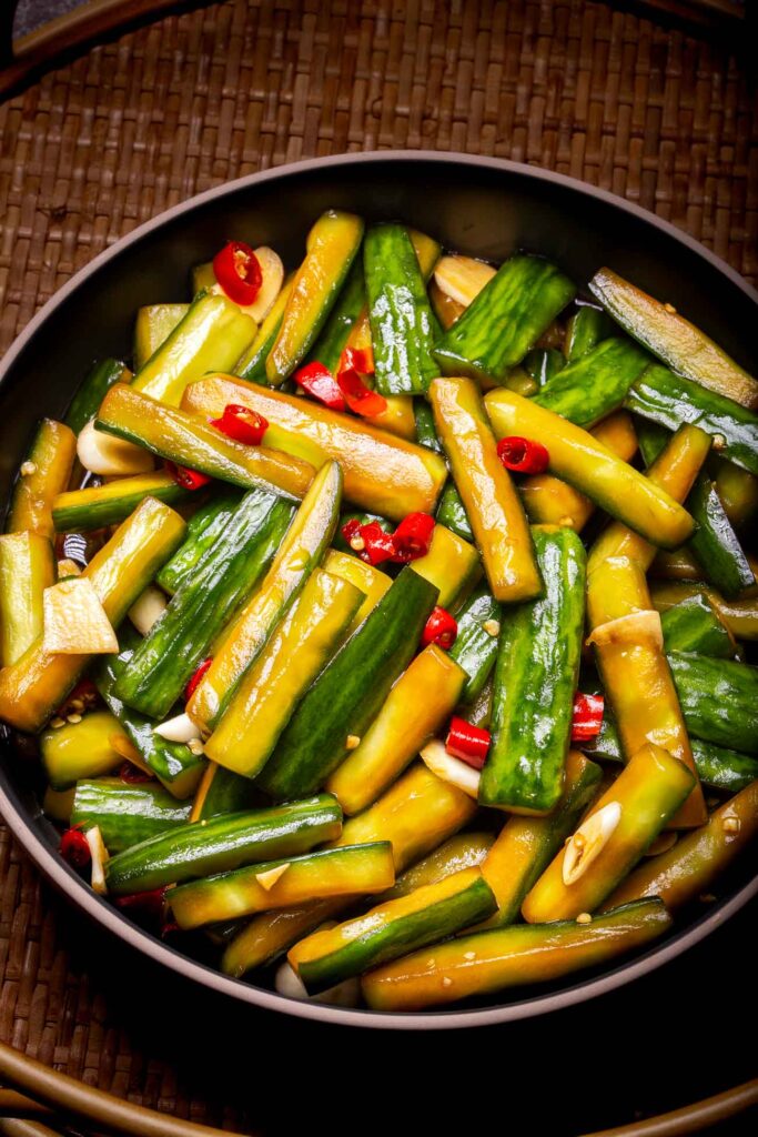 Asian Quick Pickled Cucumbers