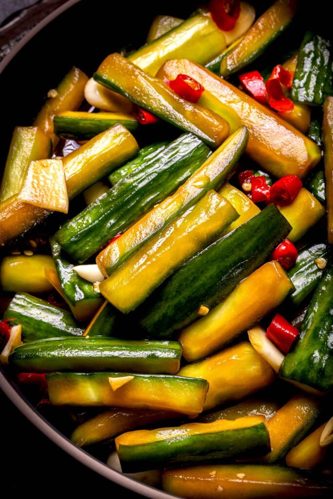 Asian Quick Pickled Cucumbers