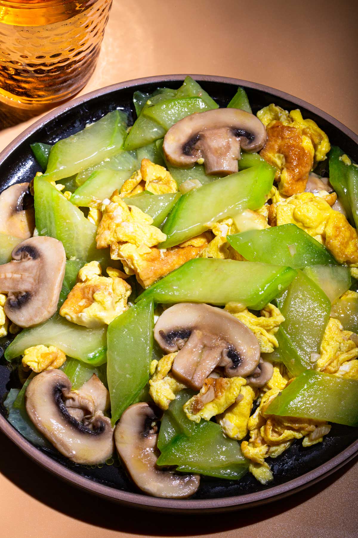 Stir Fry Cucumber with egg mushroom