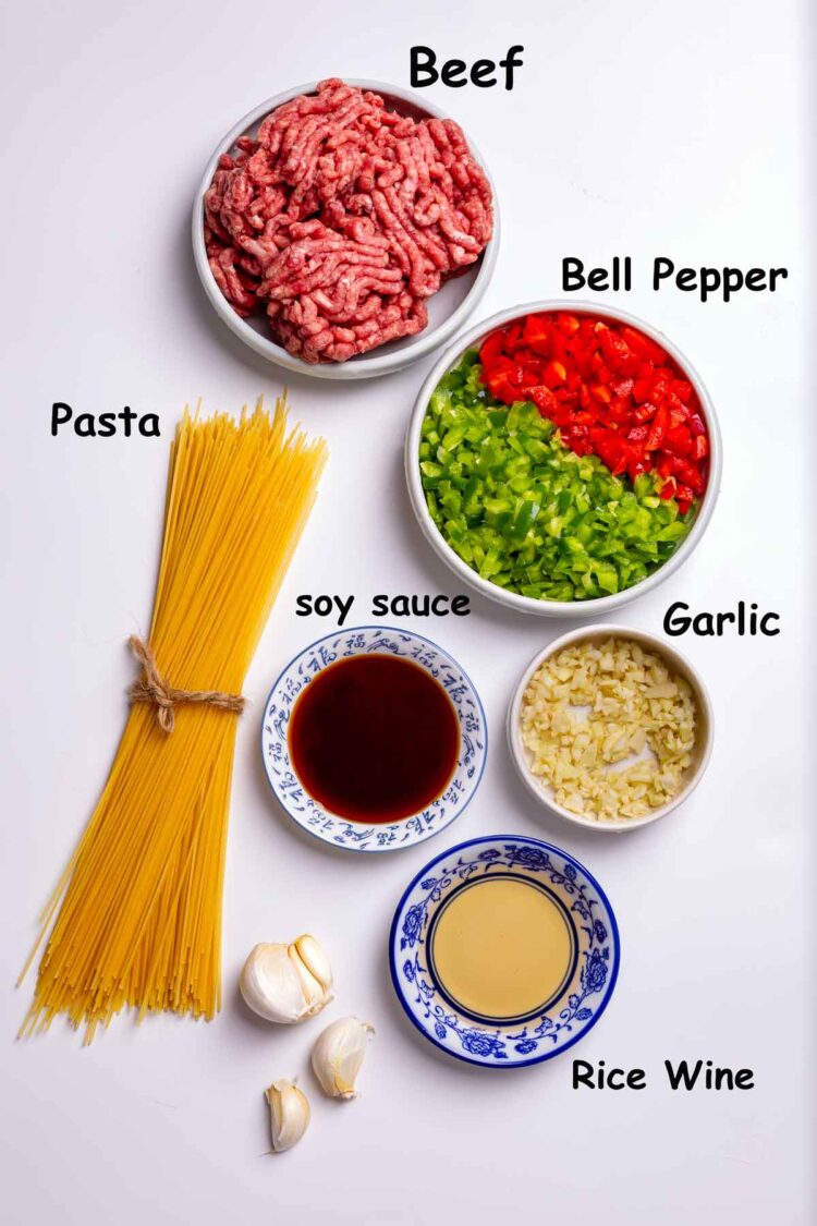 Chinese Pasta With Beef And Pepper Cooking With Lei