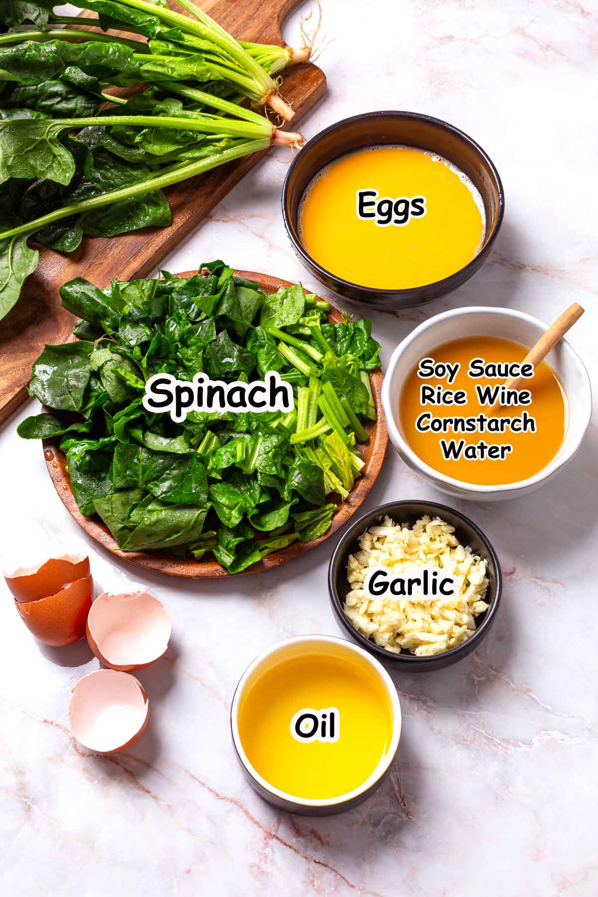 Ingredients for Spinach and Eggs Recipe