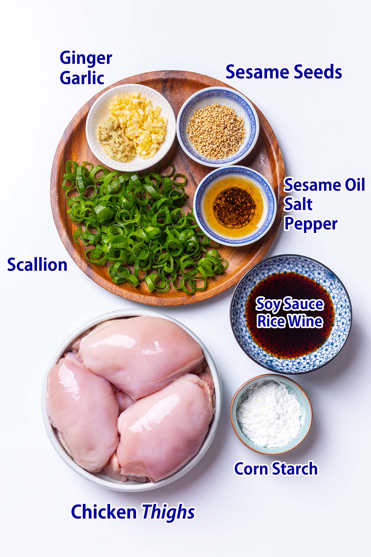 chicken chinese dishes recipe, easy chinese chicken dish, pan fried chicken thighs, pan seared chicken thighs, pan cook chicken thighs, ginger scallion
