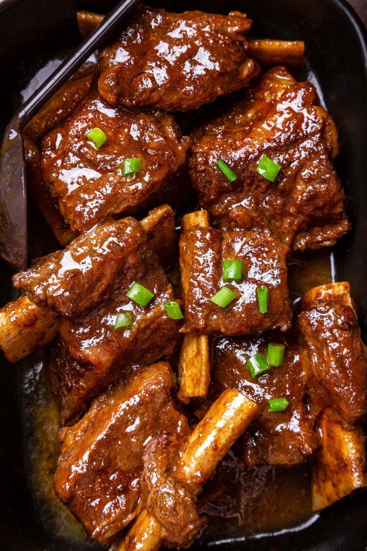 Slow Cooked Beef Short Ribs in Soy Apple Sauce - Cooking With Lei